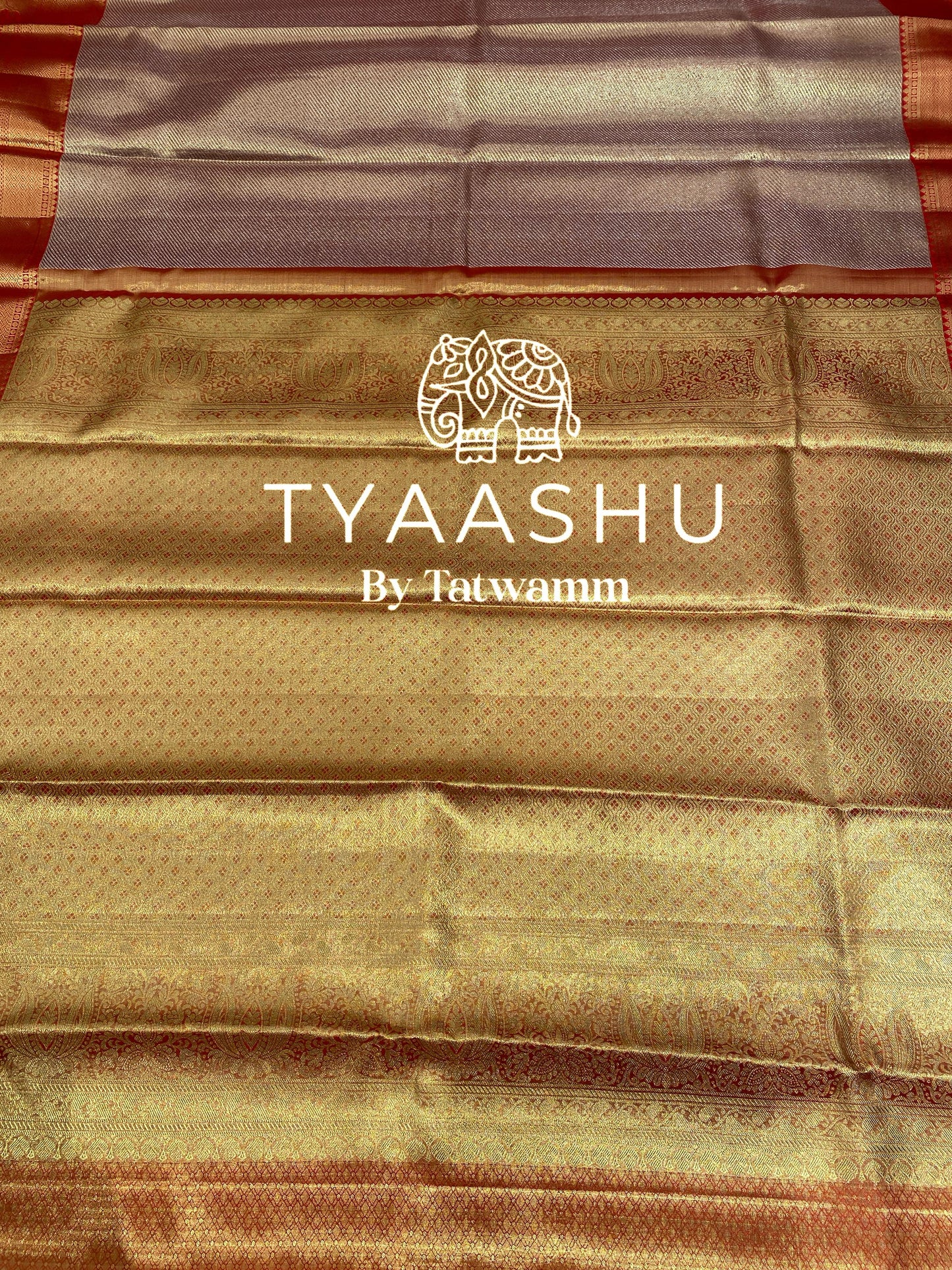 ELEGANT GOLD AND RED KANJIVARAM SAREE