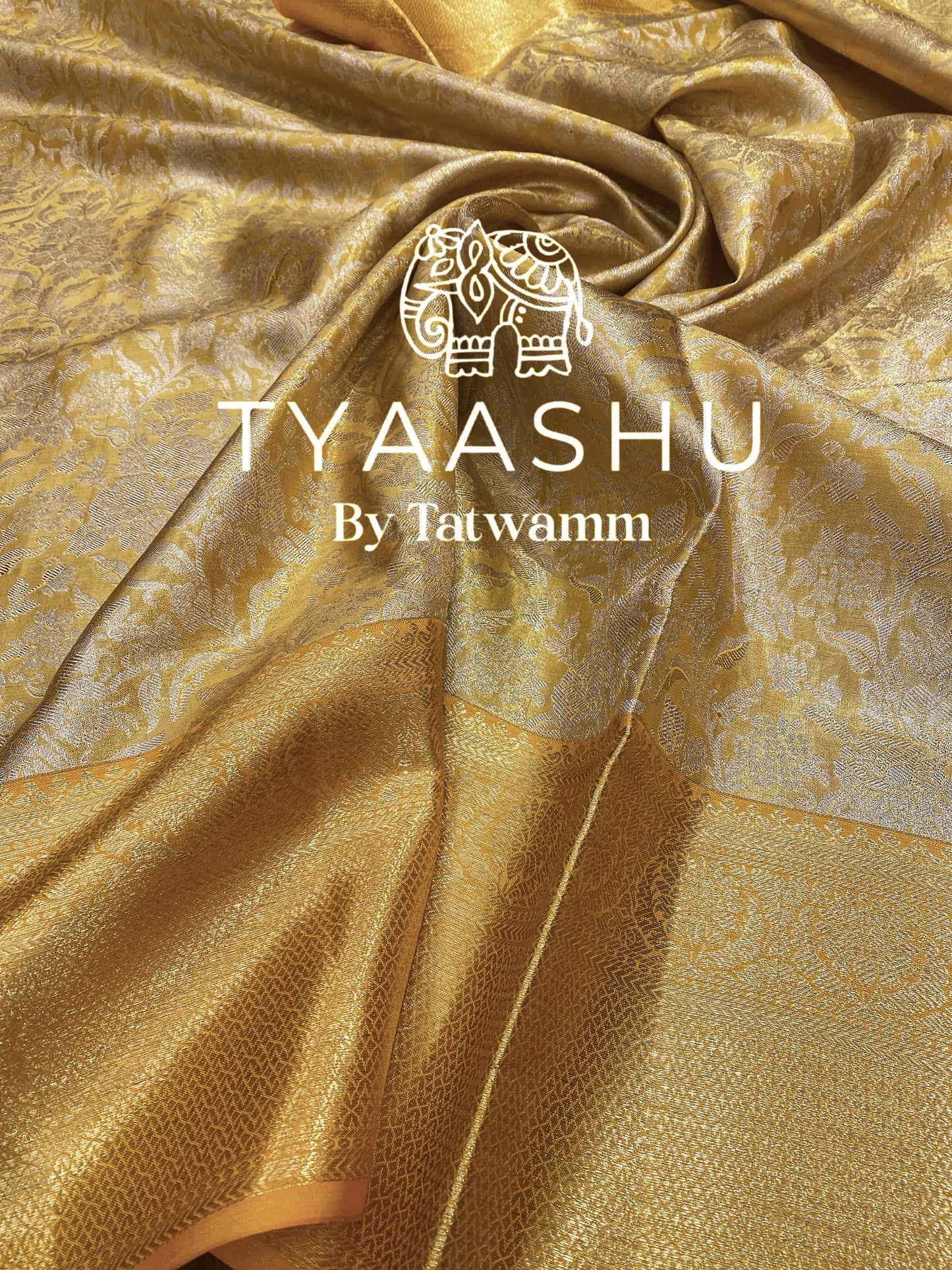 HANDWOVEN GOLD KANJIVARAM SAREE