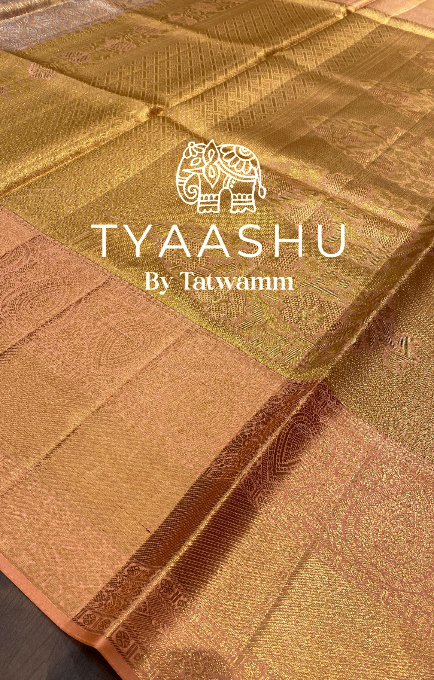 PEACH KANJIVARAM SAREE