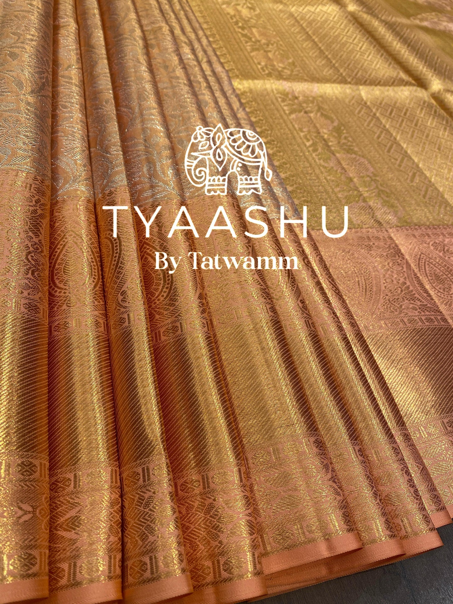 PEACH KANJIVARAM SAREE