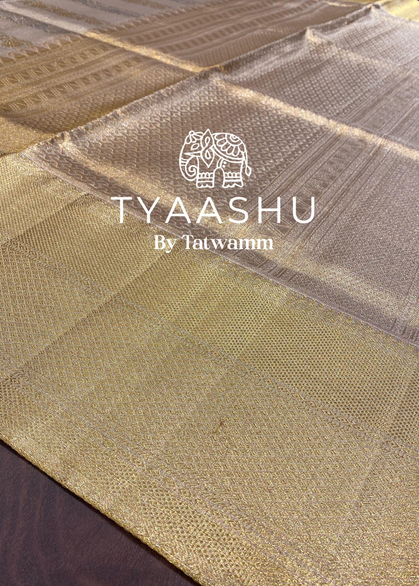 REGAL DUAL TONE KANJIVARAM SAREE IN GOLD AND SILVER