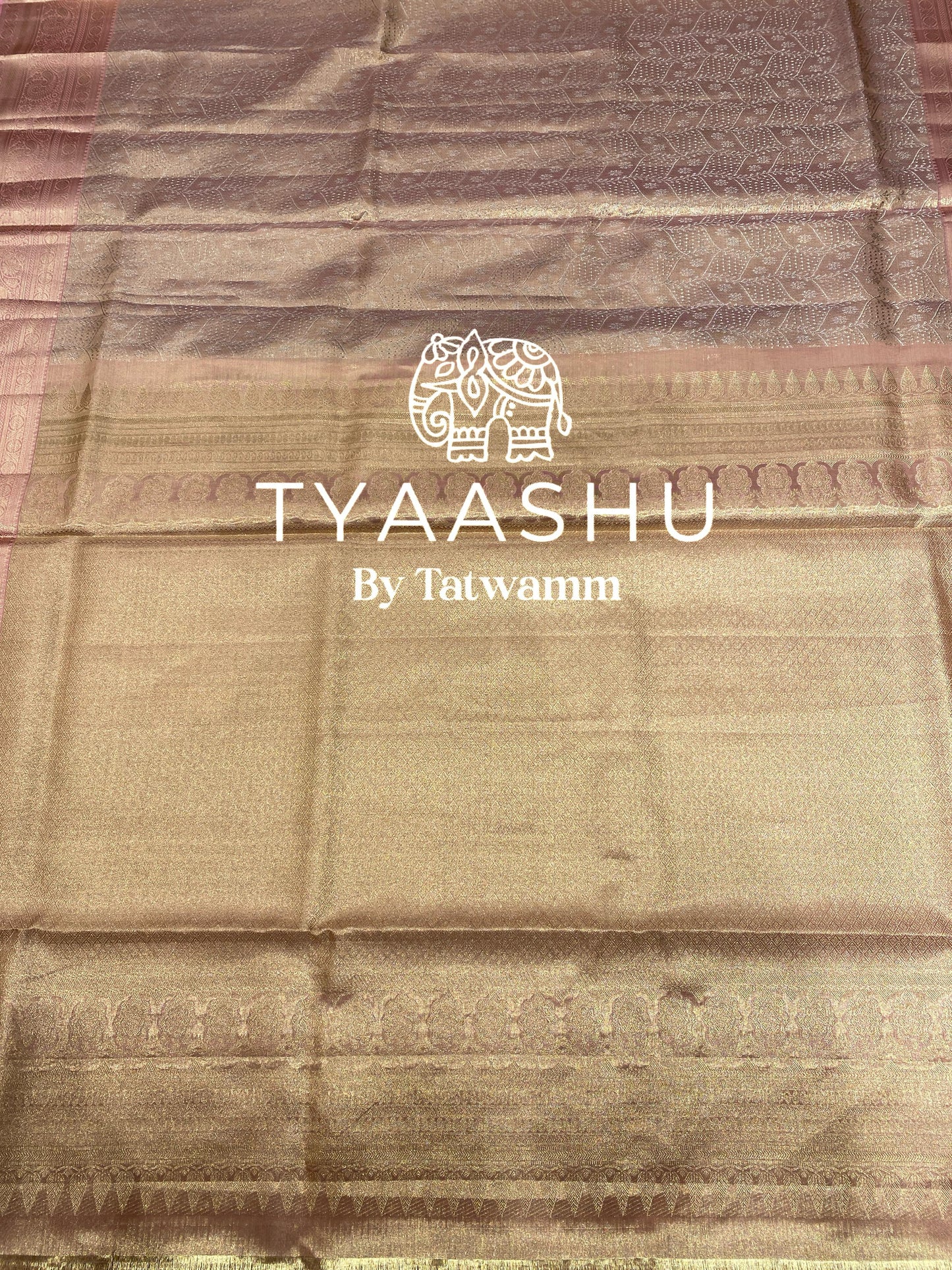 LUXURY KANJIVARAM SILK SAREE IN SUBTLE GOLD AND SOFT PINK