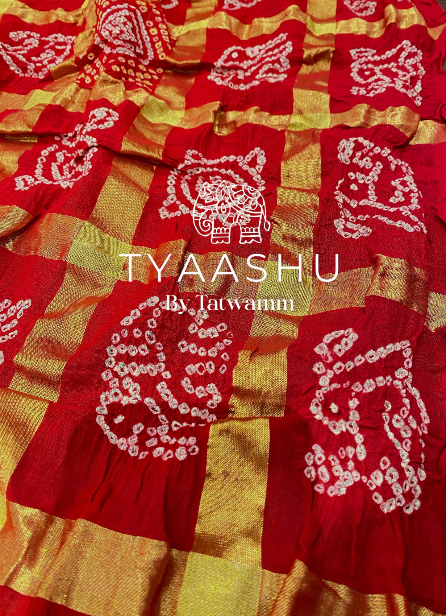 RED HANDWOVEN COTTON GHARCHOLA SAREE WITH GOLD ZARI