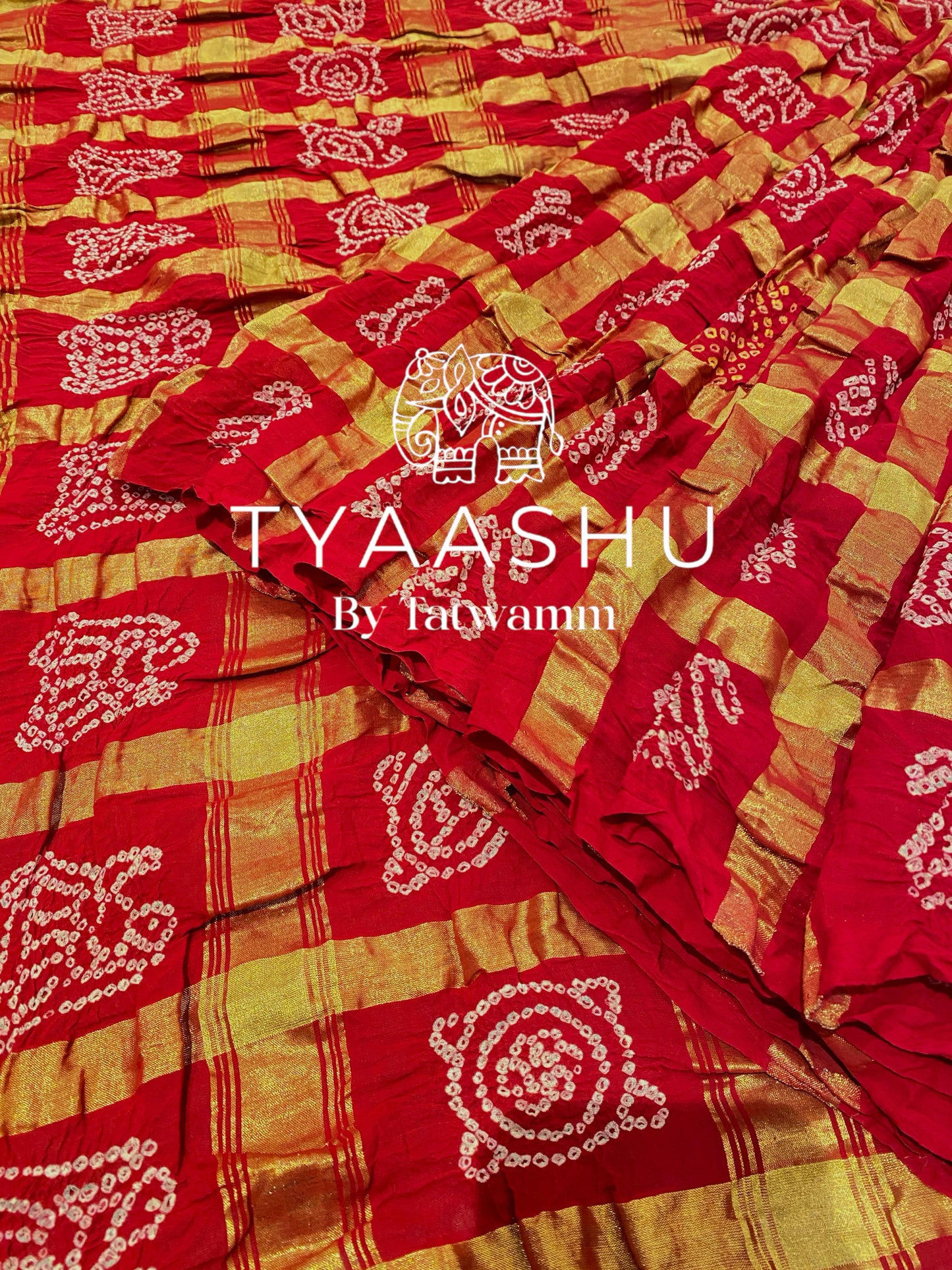 RED HANDWOVEN COTTON GHARCHOLA SAREE WITH GOLD ZARI