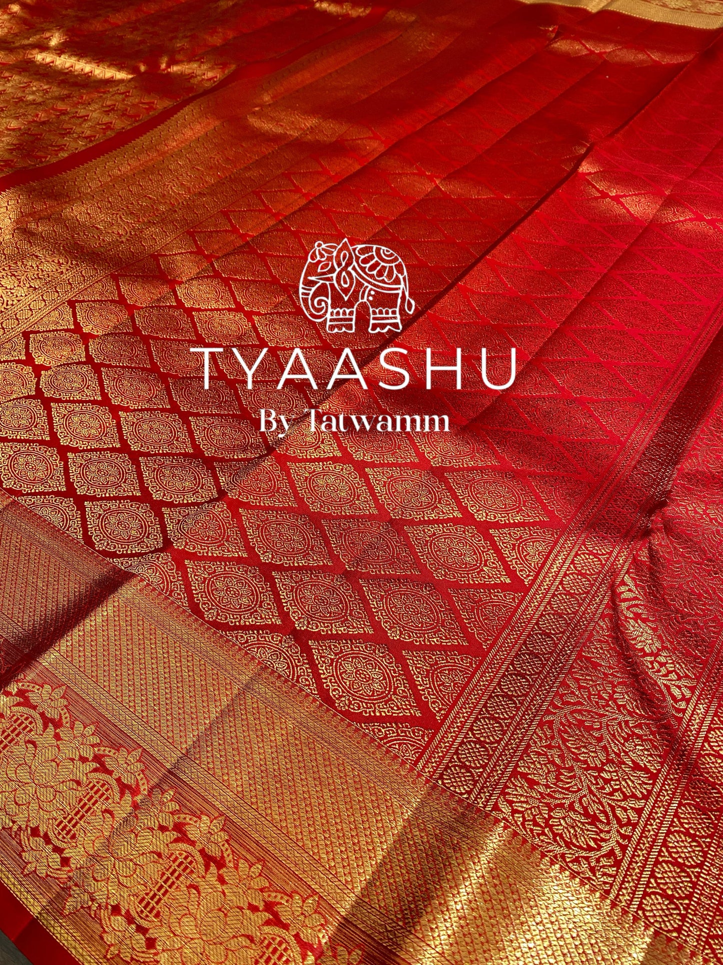 CLASSIC GOLD AND RED KANJIVARAM SILK SAREE