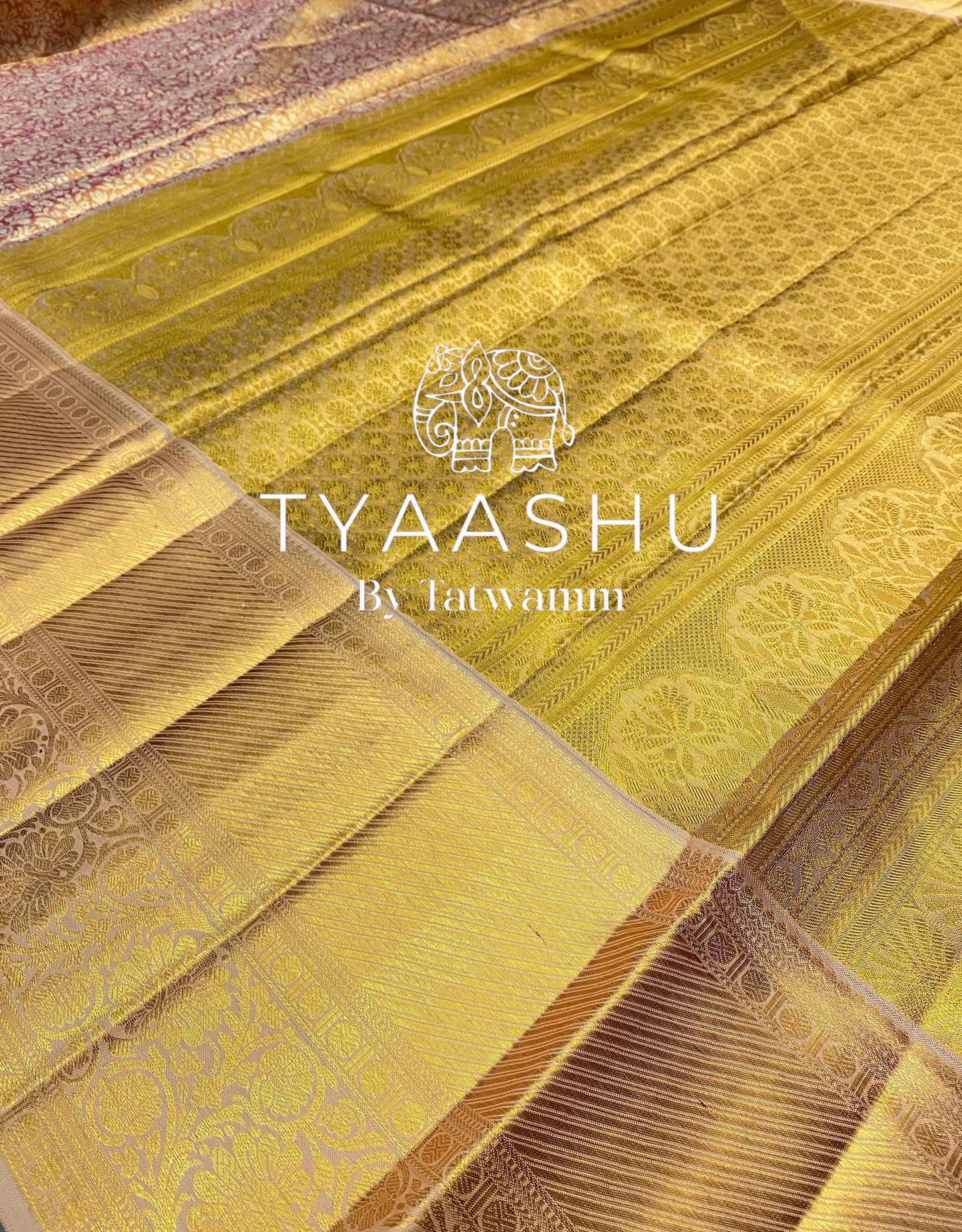 LAVENDER AND GOLD KANJIVARAM SILK SAREE