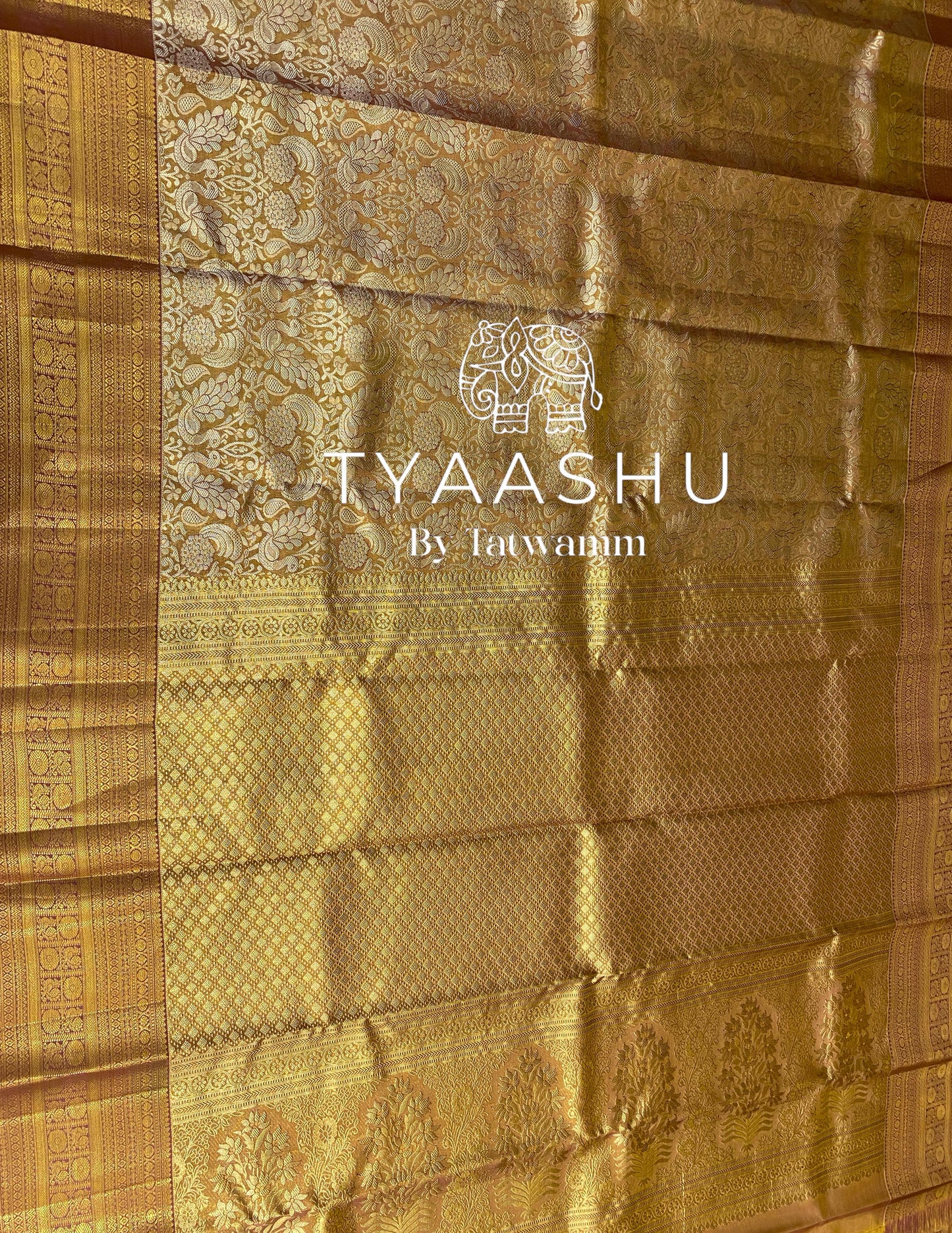 MAUVE AND GOLD KANJIVARAM SILK SAREE