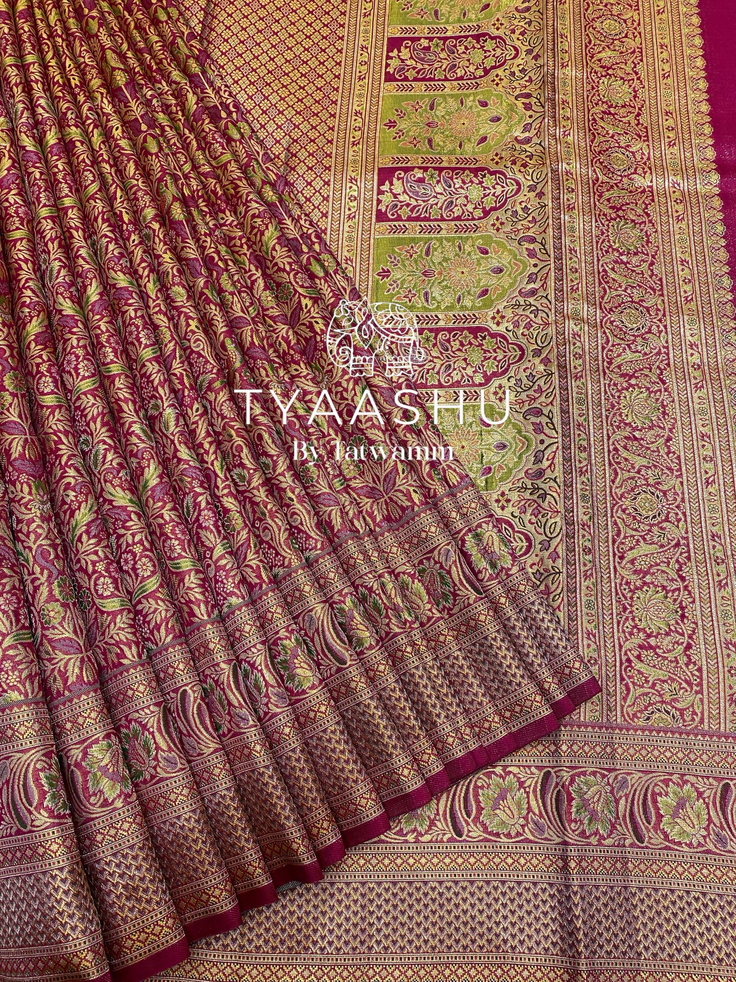 ELEGANT WINE KANJIVARAM SAREE