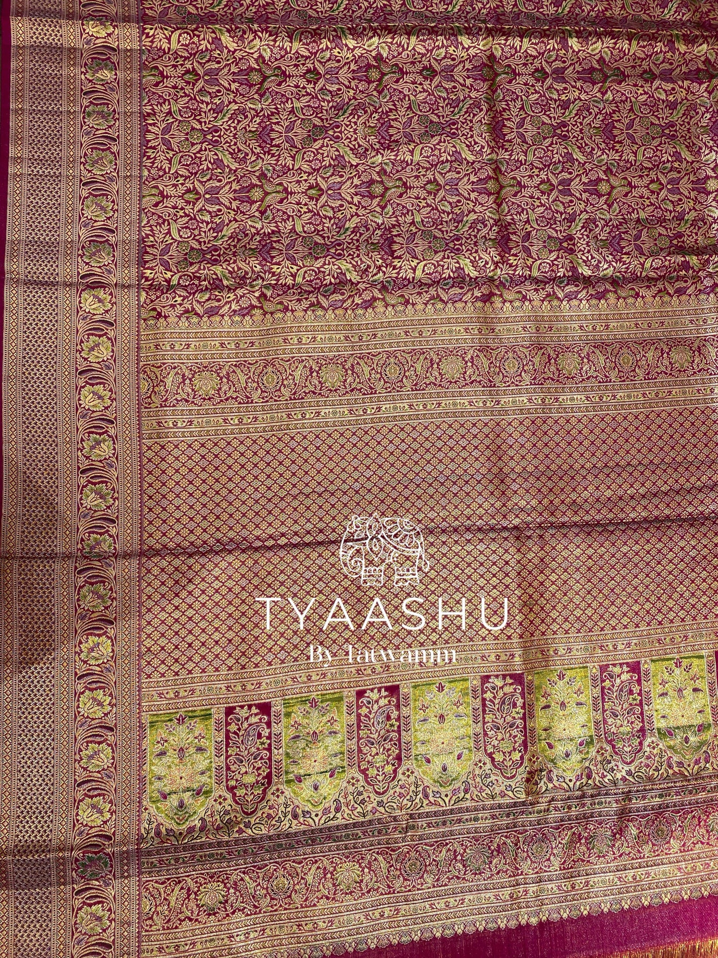 ELEGANT WINE KANJIVARAM SAREE