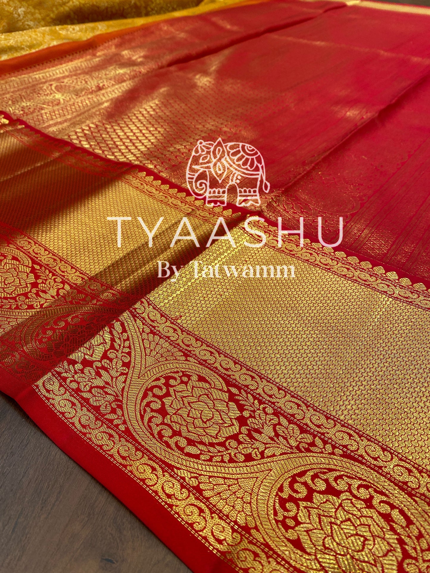 REGAL GOLDEN RED KANJIVARAM SILK SAREE