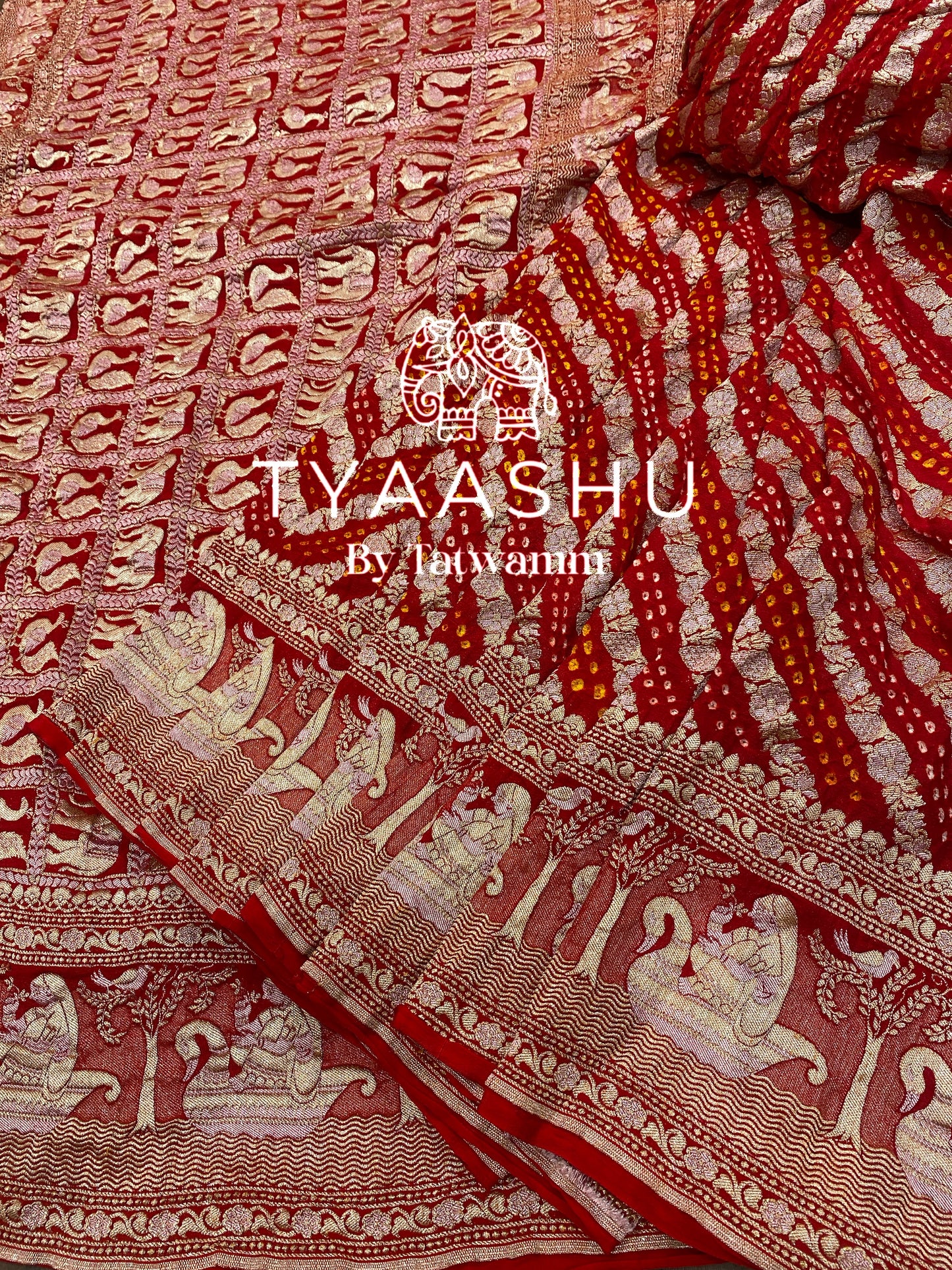 REGAL RED BANDHANI SAREE