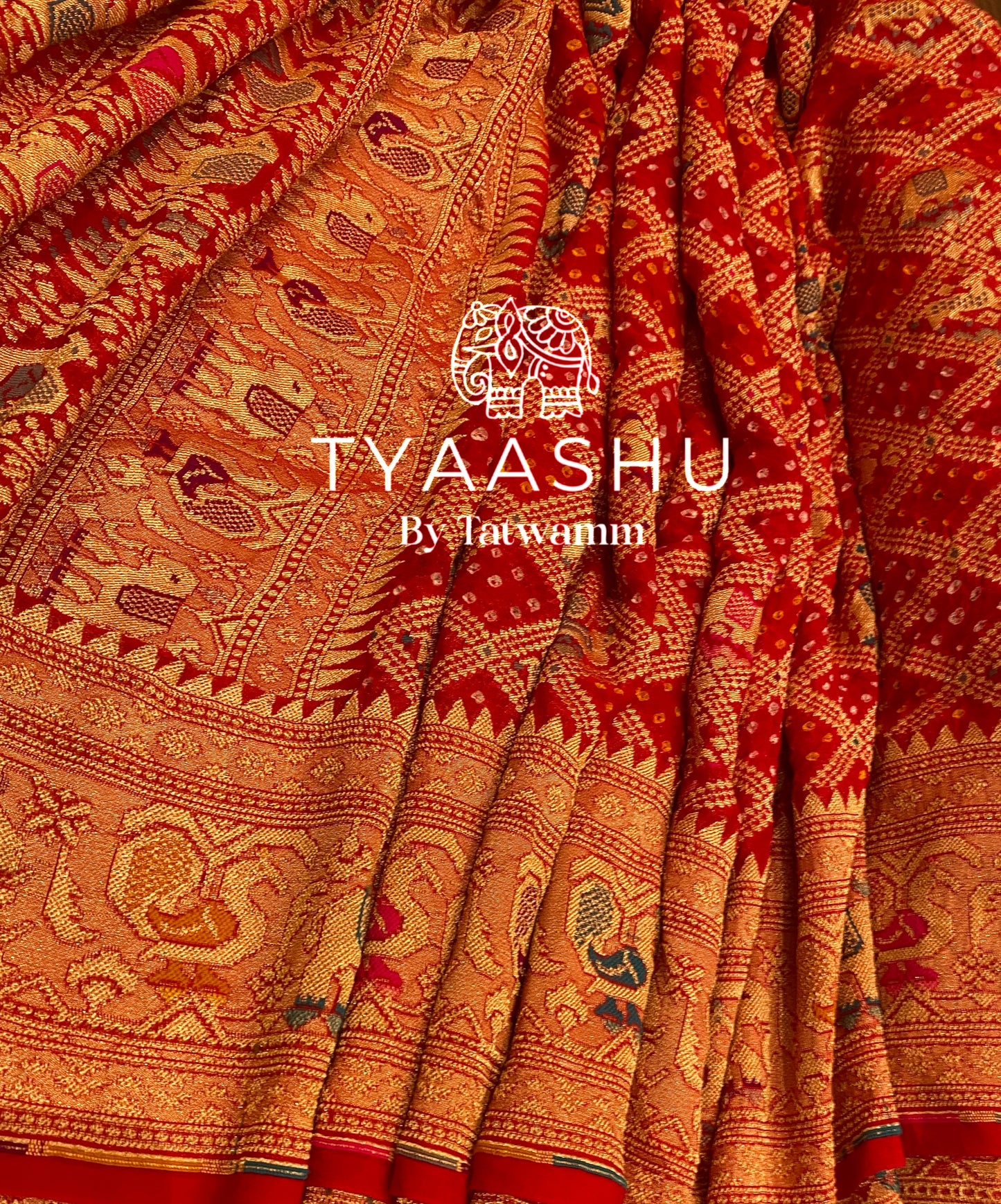 HANDWOVEN BANDHANI GHARCHOLA SAREE