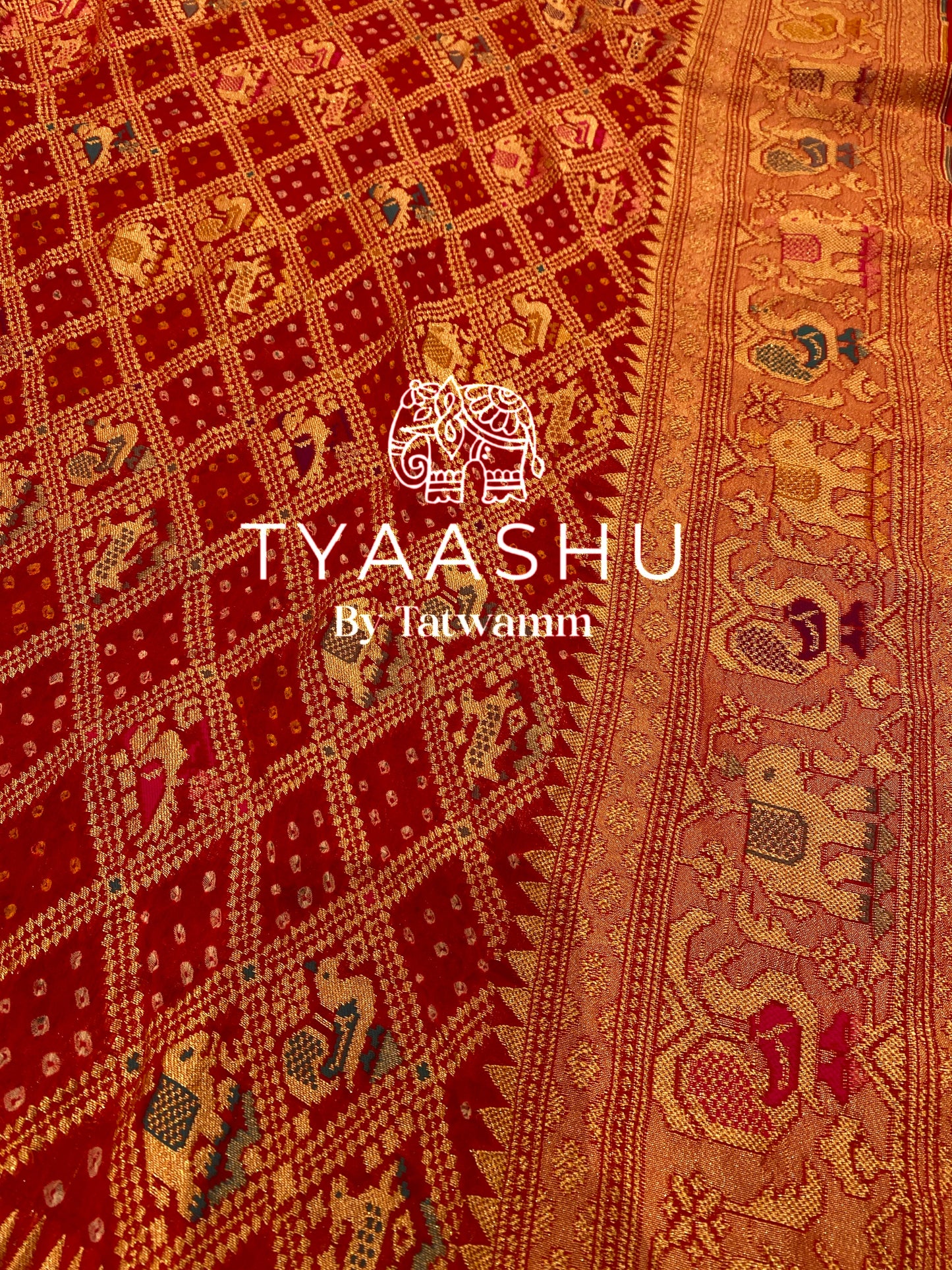 HANDWOVEN BANDHANI GHARCHOLA SAREE
