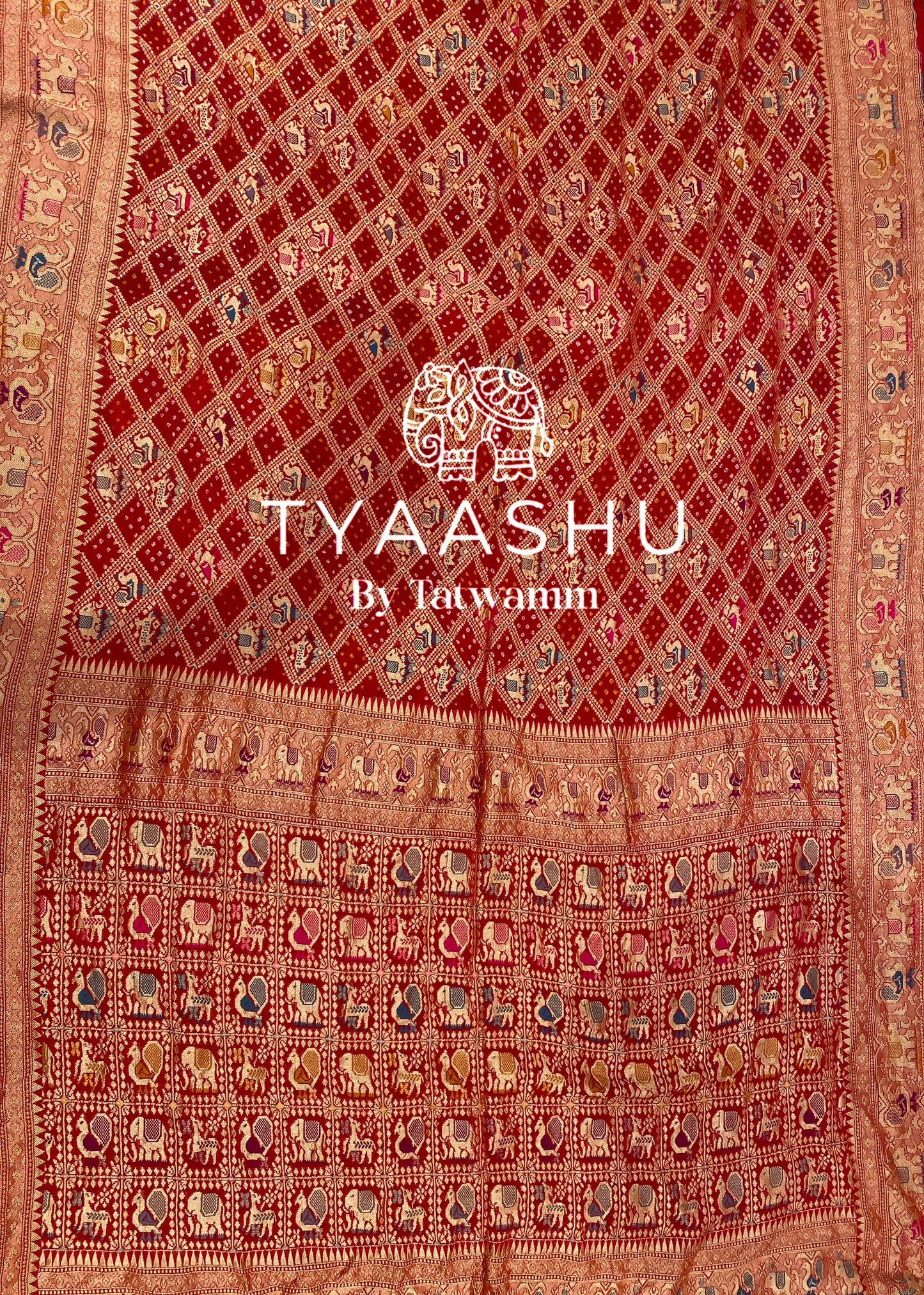 HANDWOVEN BANDHANI GHARCHOLA SAREE