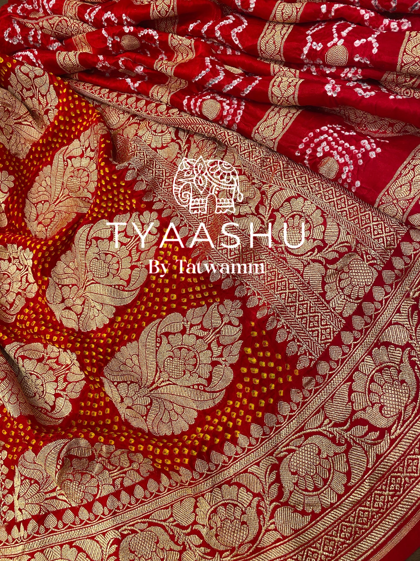 ELEGANT RED GHARCHOLA SAREE