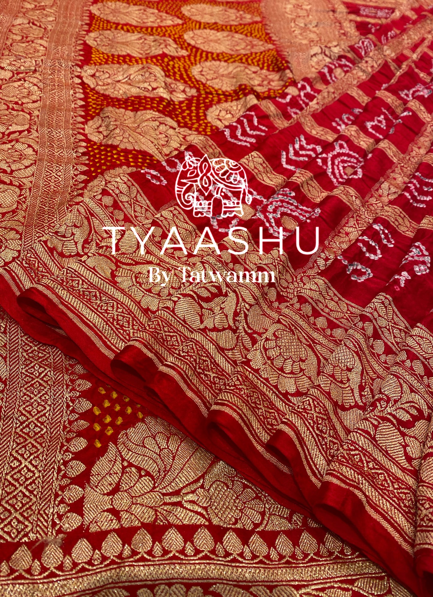 ELEGANT RED GHARCHOLA SAREE