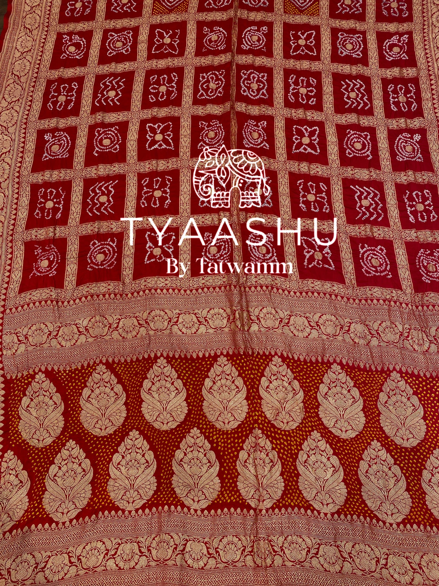 ELEGANT RED GHARCHOLA SAREE