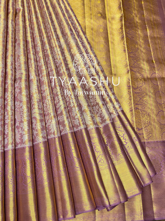 ROYAL PURPLE AND GOLD KANJIVARAM SILK SAREE
