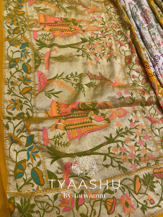 TRADITIONAL BANDHEJ BANARASI DUPATTA WITH HANDLOOM MEENAKARI