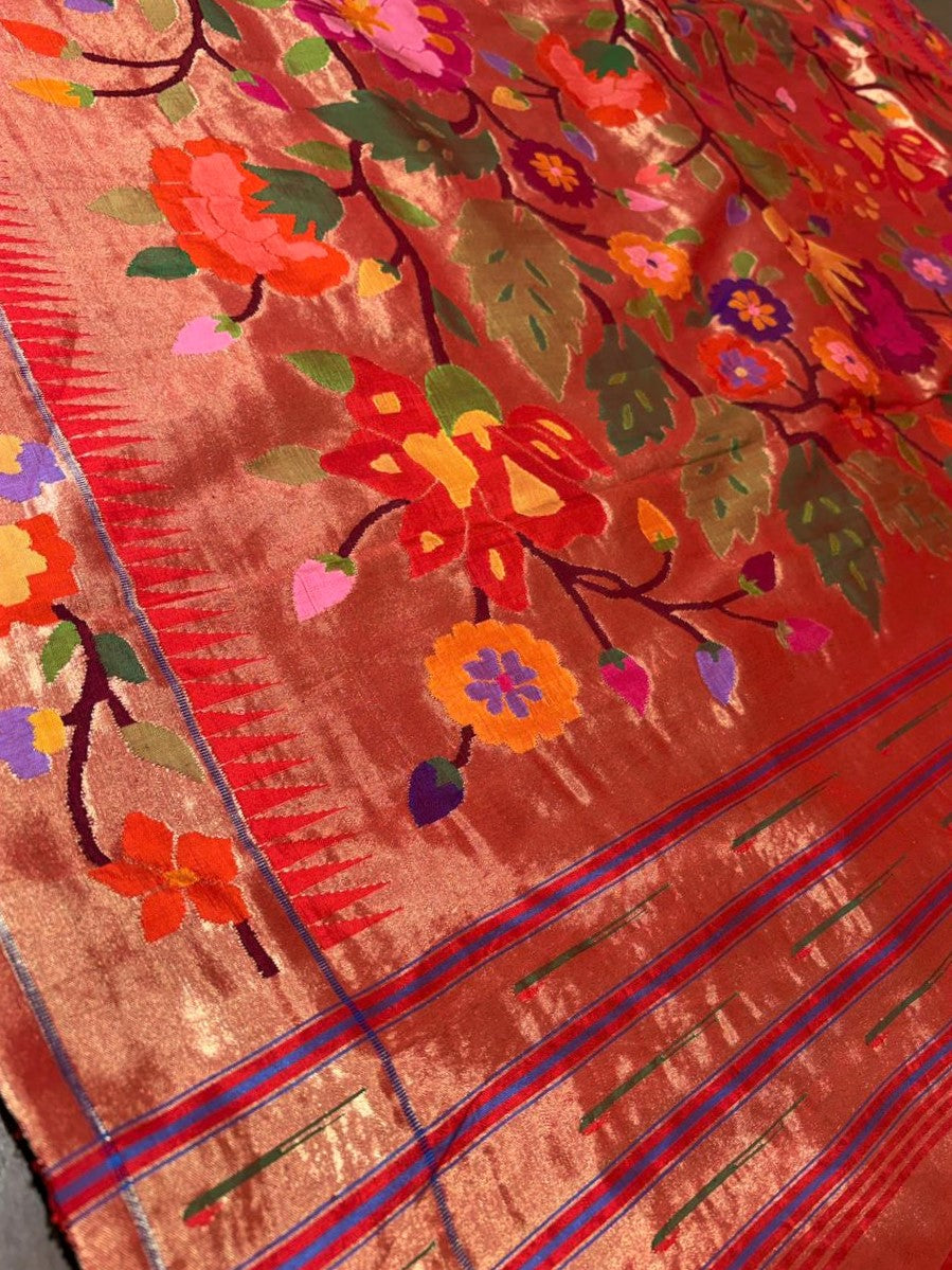 RAKTAMRGALATA PAITHANI SAREE