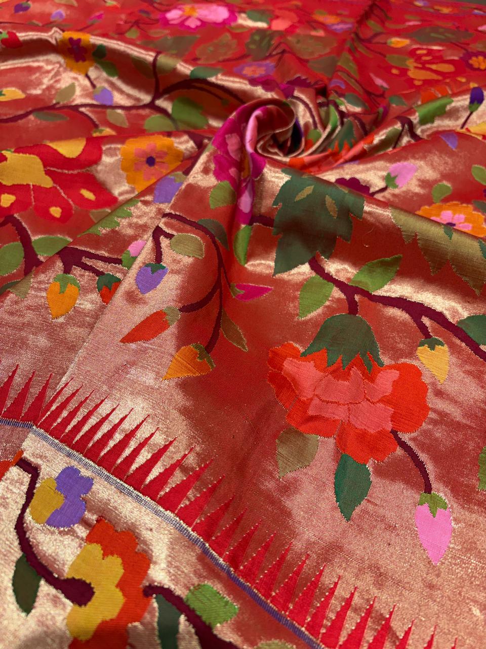 RAKTAMRGALATA PAITHANI SAREE