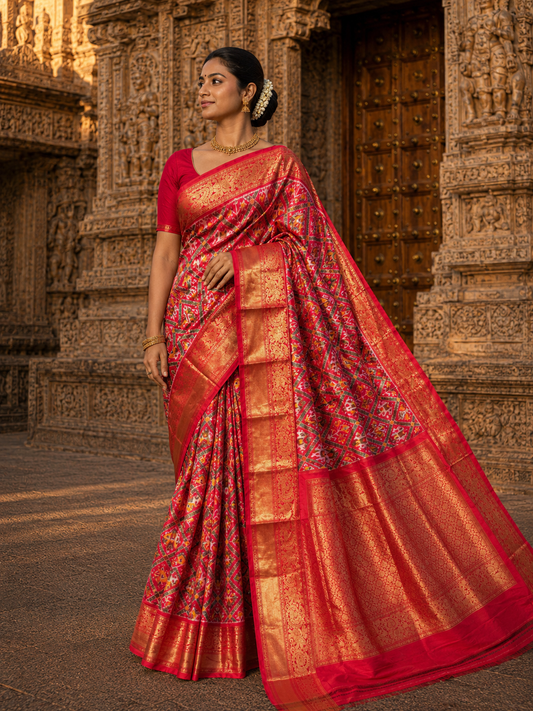 RAJATANTRI IKKAT SAREE